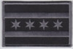 Chicago Flag Illinois police Patch SUBDUED BLACK/GREY